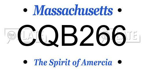 CQB266 Massachusetts License Plate