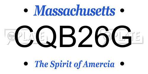 CQB26G Massachusetts License Plate