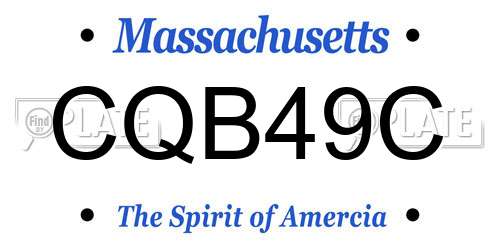 CQB49C Massachusetts License Plate