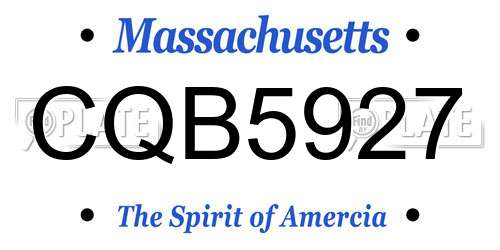 CQB5927 Massachusetts License Plate