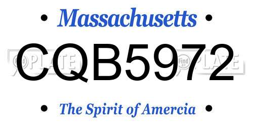 CQB5972 Massachusetts License Plate