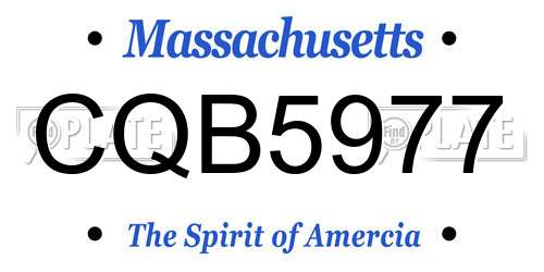 CQB5977 Massachusetts License Plate