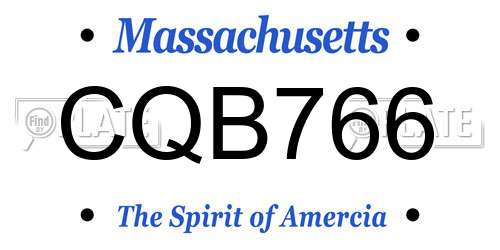 CQB766 Massachusetts License Plate