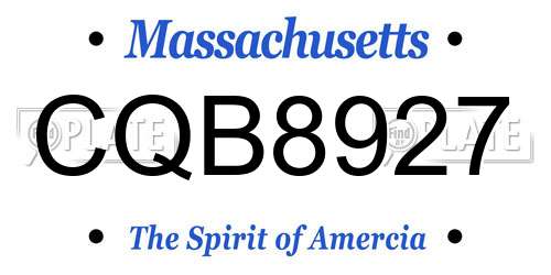 CQB8927 Massachusetts License Plate