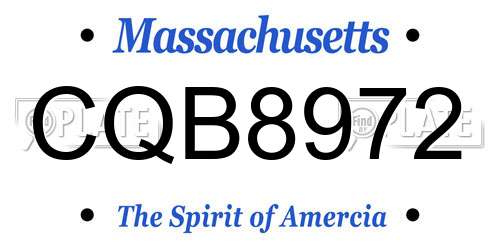 CQB8972 Massachusetts License Plate