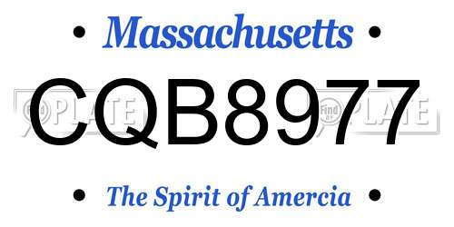CQB8977 Massachusetts License Plate