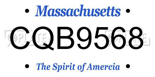CQB9568 Massachusetts License Plate