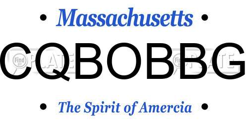 CQBOBBG Massachusetts License Plate