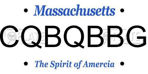CQBQBBG Massachusetts License Plate