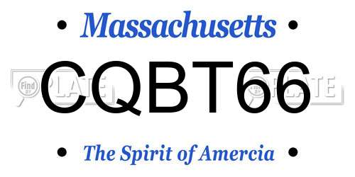 CQBT66 Massachusetts License Plate