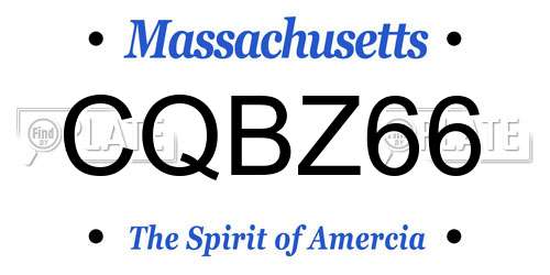CQBZ66 Massachusetts License Plate