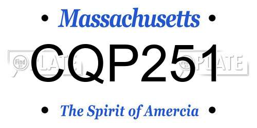 CQP251 Massachusetts License Plate