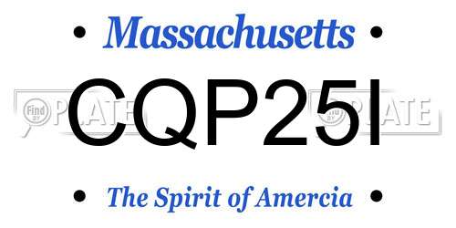 CQP25I Massachusetts License Plate