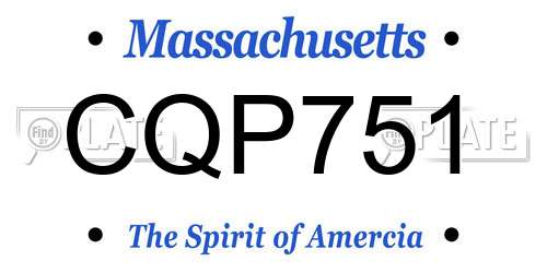 CQP751 Massachusetts License Plate