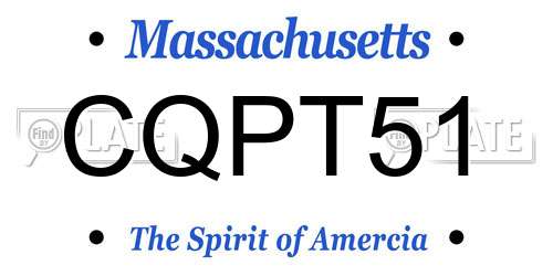 CQPT51 Massachusetts License Plate