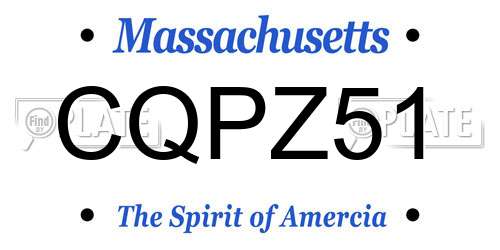 CQPZ51 Massachusetts License Plate