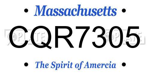 CQR7305 Massachusetts License Plate