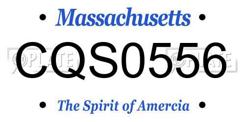 CQS0556 Massachusetts License Plate