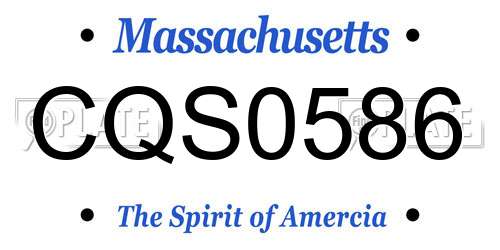 CQS0586 Massachusetts License Plate