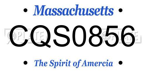 CQS0856 Massachusetts License Plate