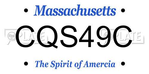 CQS49C Massachusetts License Plate