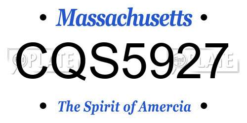 CQS5927 Massachusetts License Plate