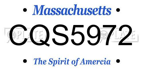 CQS5972 Massachusetts License Plate