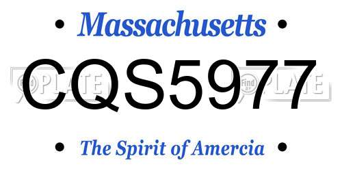 CQS5977 Massachusetts License Plate