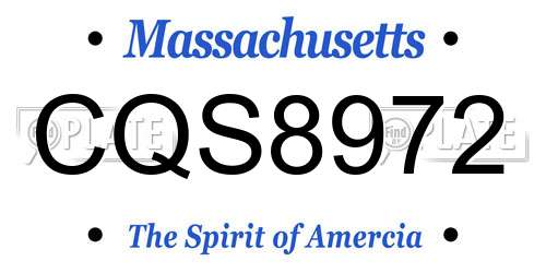 CQS8972 Massachusetts License Plate