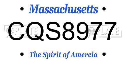 CQS8977 Massachusetts License Plate
