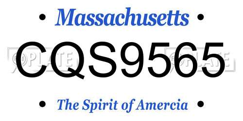 CQS9565 Massachusetts License Plate