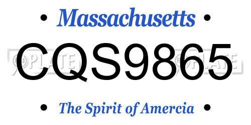 CQS9865 Massachusetts License Plate
