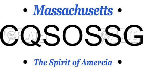CQSOSSG Massachusetts License Plate