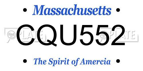 CQU552 Massachusetts License Plate