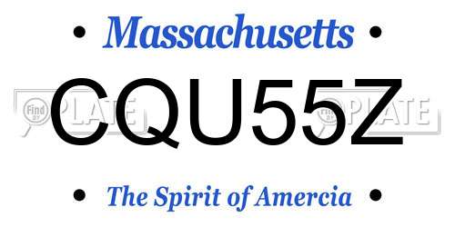 CQU55Z Massachusetts License Plate