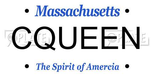 CQUEEN Massachusetts License Plate