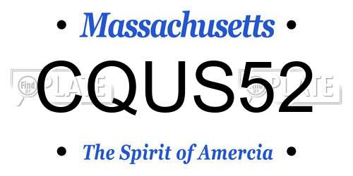 CQUS52 Massachusetts License Plate