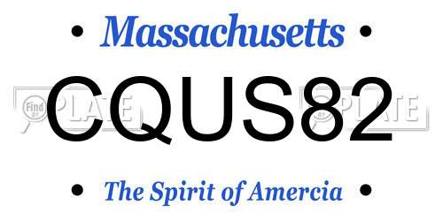 CQUS82 Massachusetts License Plate