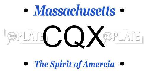 CQX Massachusetts License Plate