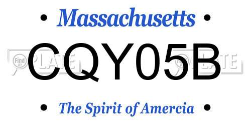 CQY05B Massachusetts License Plate
