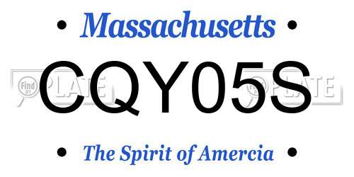 CQY05S Massachusetts License Plate