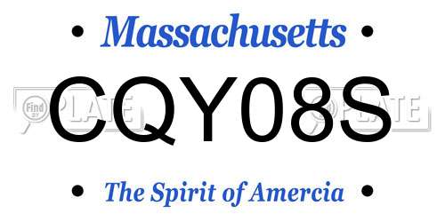CQY08S Massachusetts License Plate