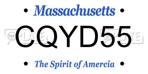 CQYD55 Massachusetts License Plate