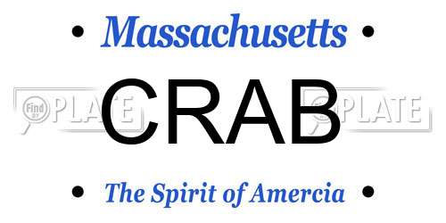 CRAB Massachusetts License Plate