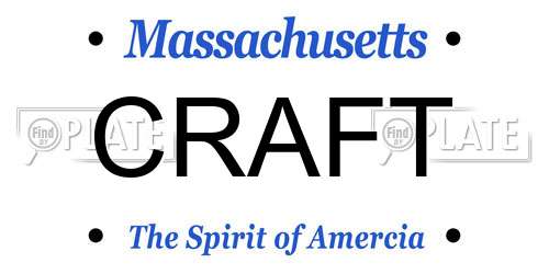 CRAFT Massachusetts License Plate