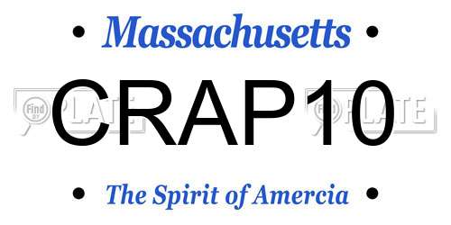 CRAP10 Massachusetts License Plate