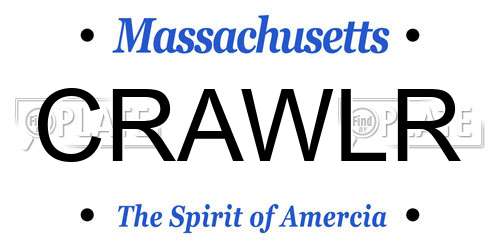 CRAWLR Massachusetts License Plate