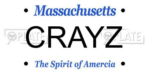 CRAYZ Massachusetts License Plate