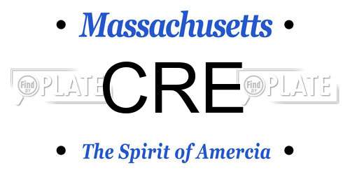 CRE Massachusetts License Plate