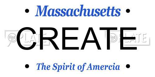 CREATE Massachusetts License Plate